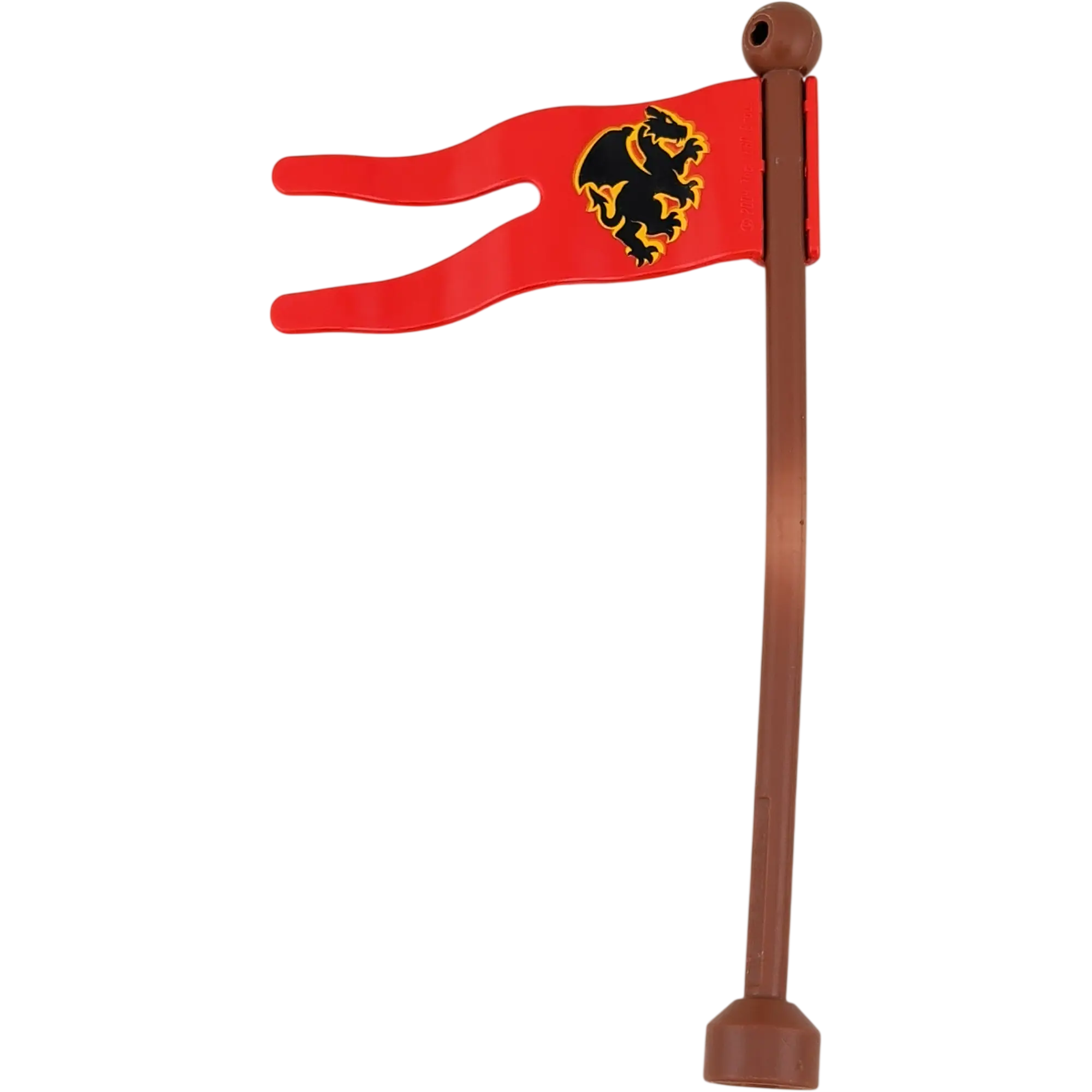 Lego Duplo 51708 Fahnenstange / Mast 1x9 – Rotbraun mit Flagge Drache Schwarz Fahne Rot