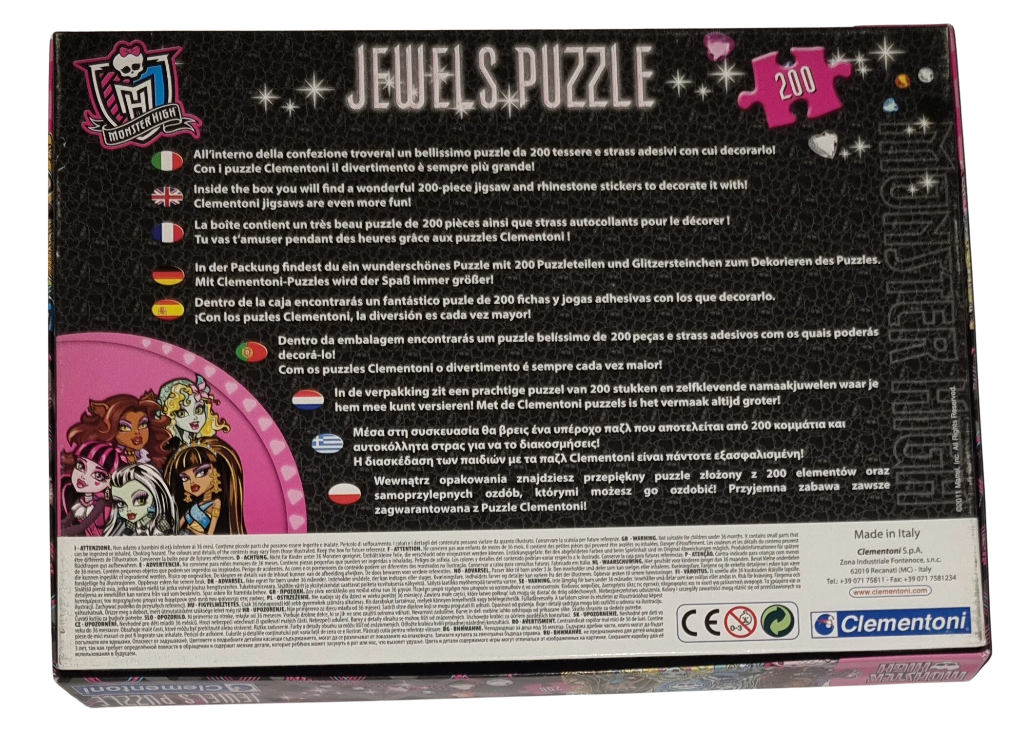 Clementoni Jewels Puzzle Monster High 250 Teile 29650