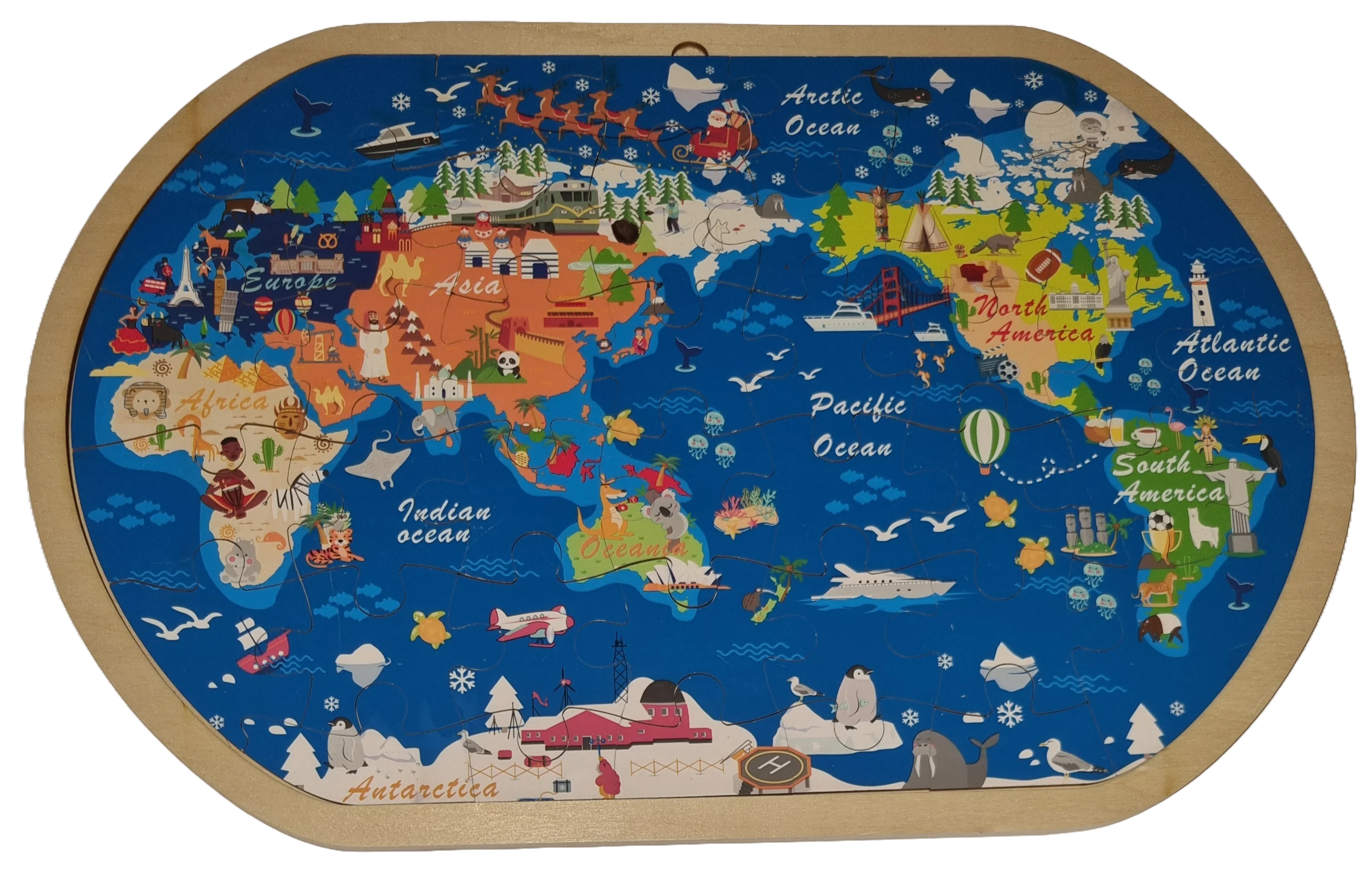 Die Welt Rahmenpuzzle Holzpuzzle 55 Teile