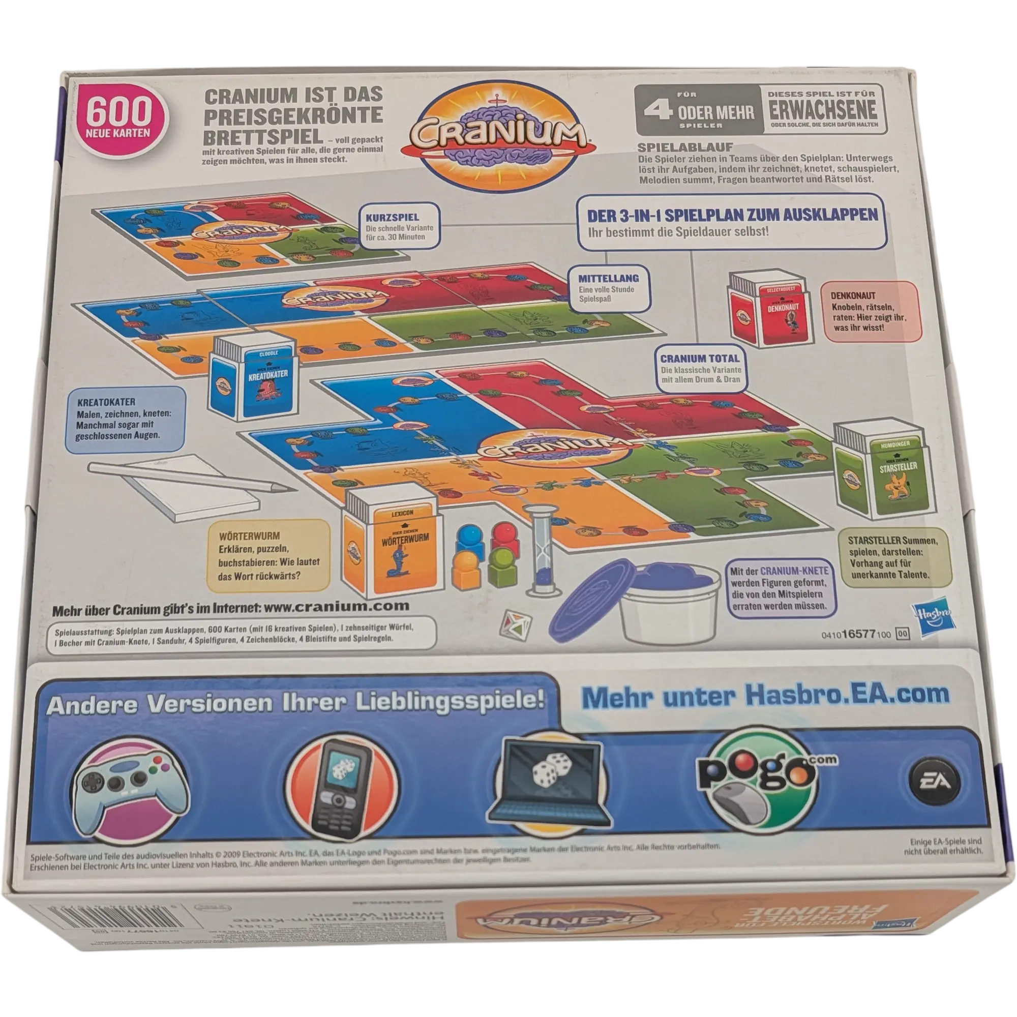 Hasbro Cranium Deutsche Ausgabe 600 Neu Karten 3in1 Spielplan
