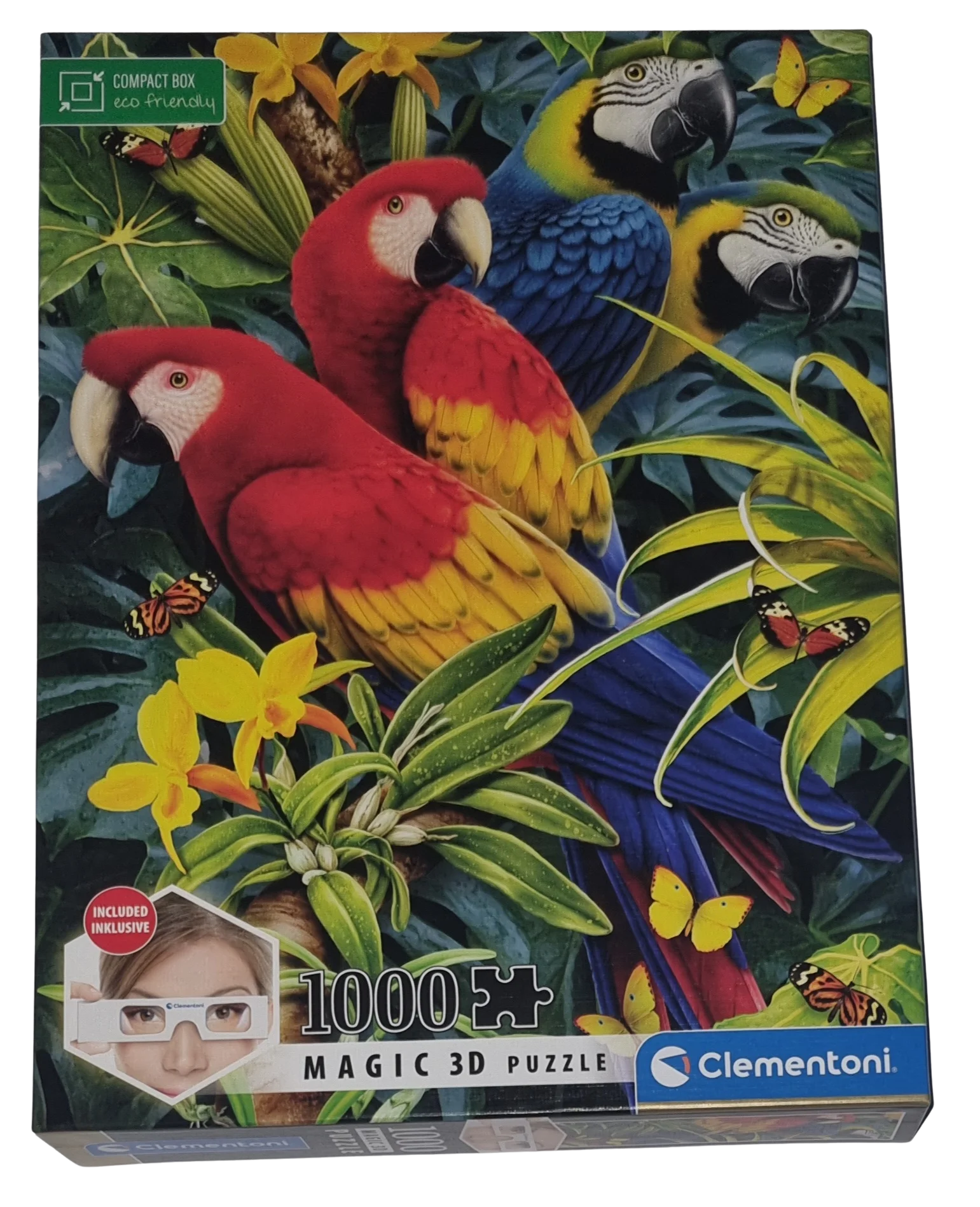 Clementoni Magic 3D Puzzle 1000 Teile 98353 Majestic Macaws Papagein