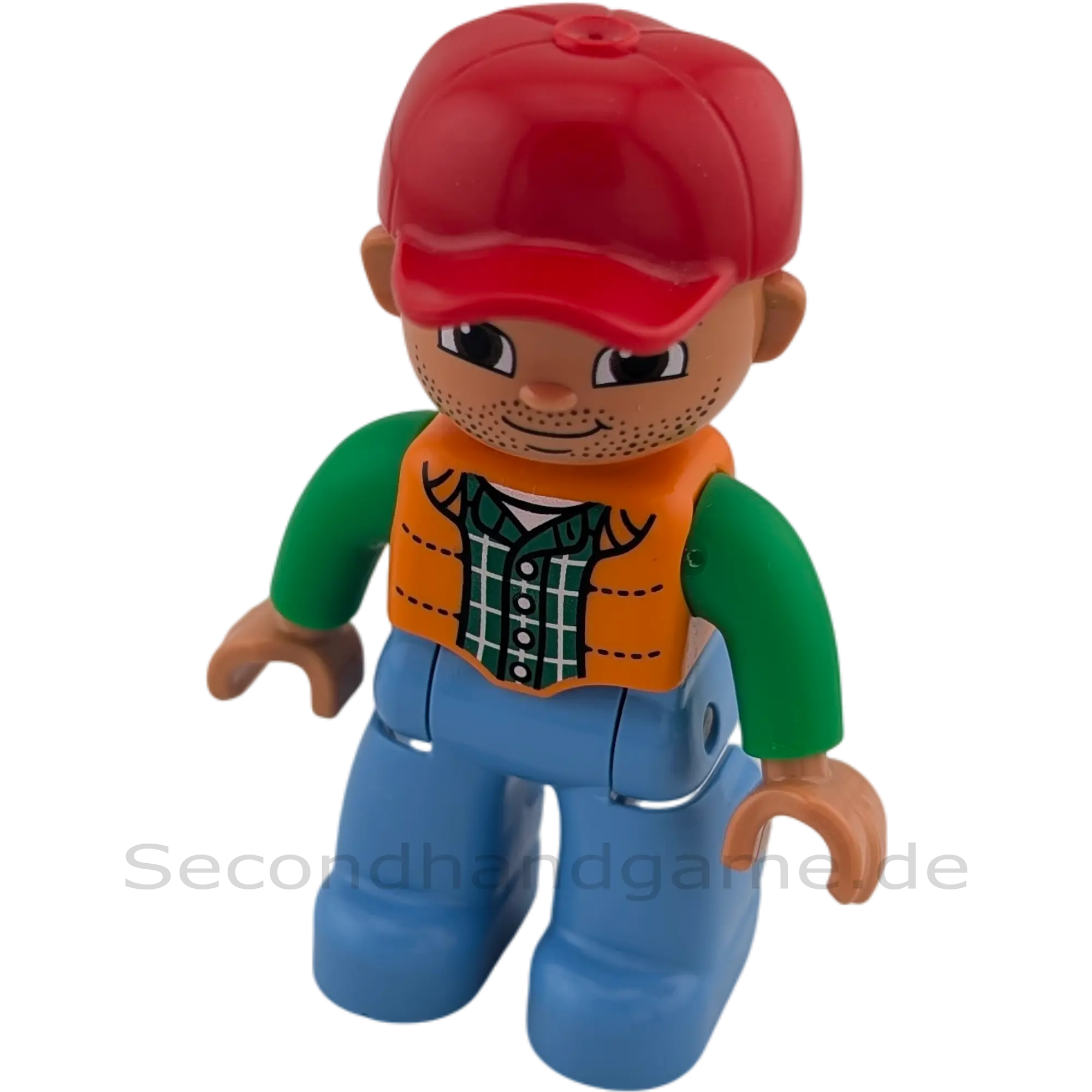 Lego Duplo Figur Mann mit orangener Weste und Bart 47394