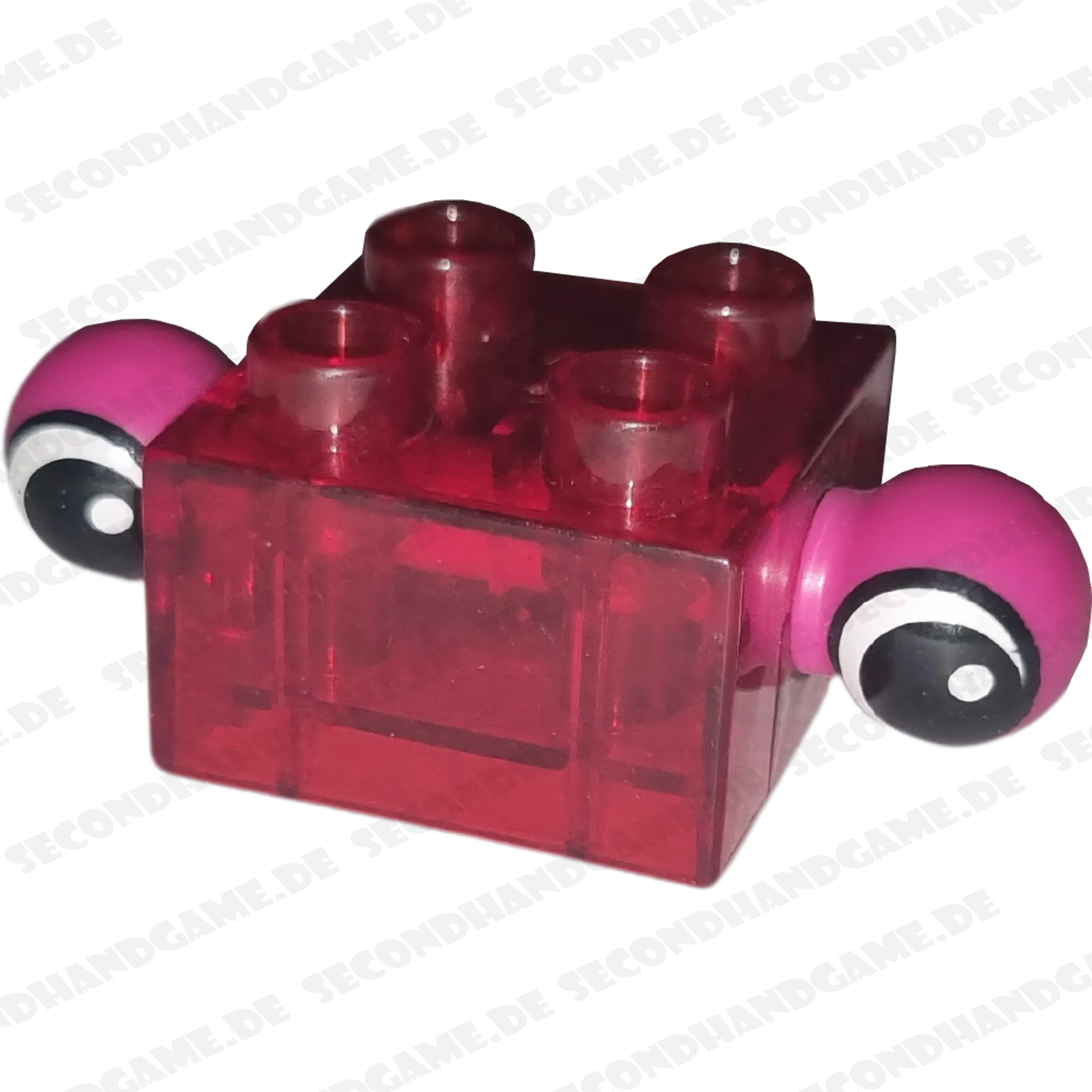Lego Duplo 2x2 Stein Transparentes Rot mit beweglichen Augen 