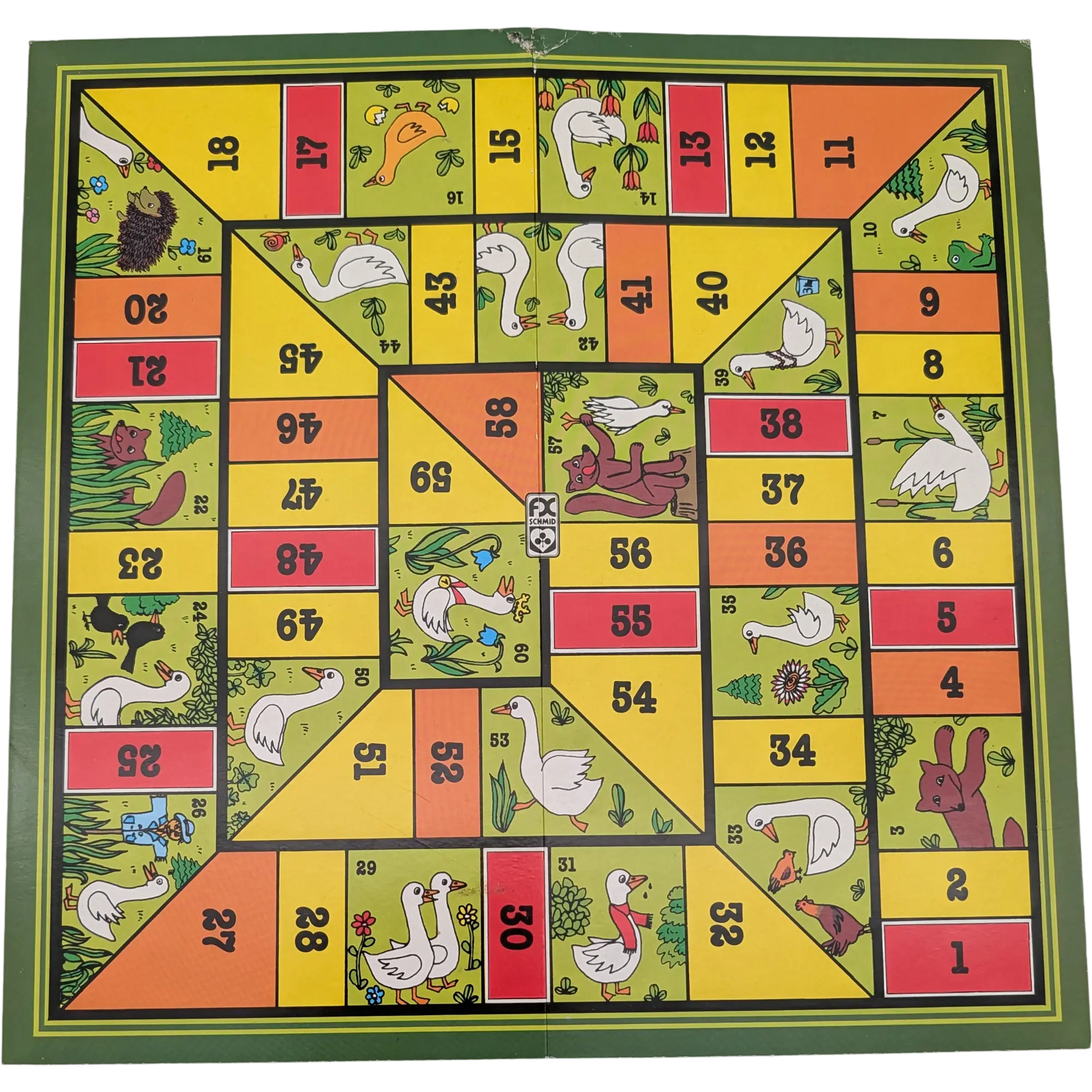 Spielplan Spielbrett FX Schmid Gänsespiel Pachisi