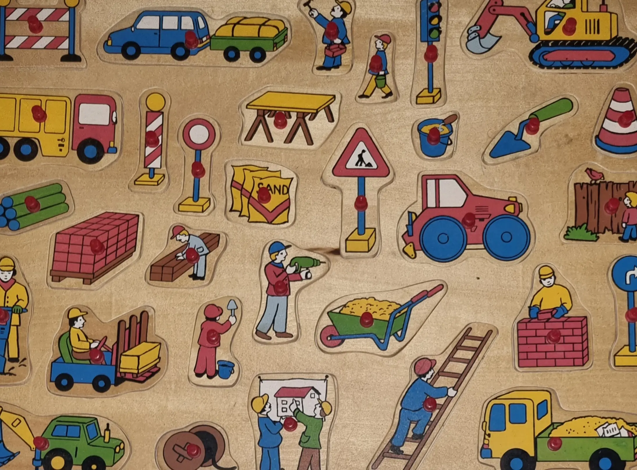 Großes Holzpuzzle Baustelle 32 Teile, Ansicht 2