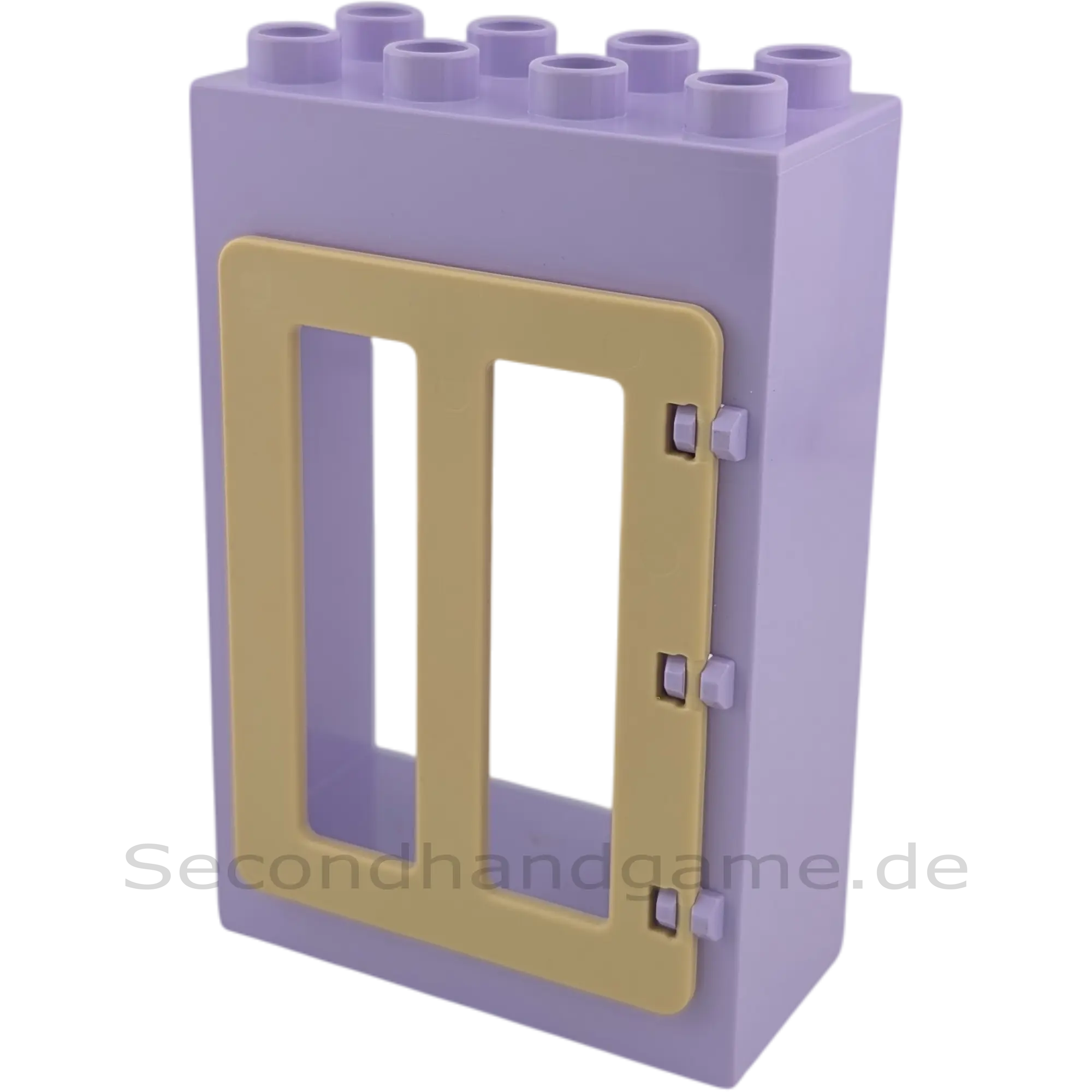 Lego Duplo 2x4 Hauswand Helllila mit Tür Beige Balken in der Mitte