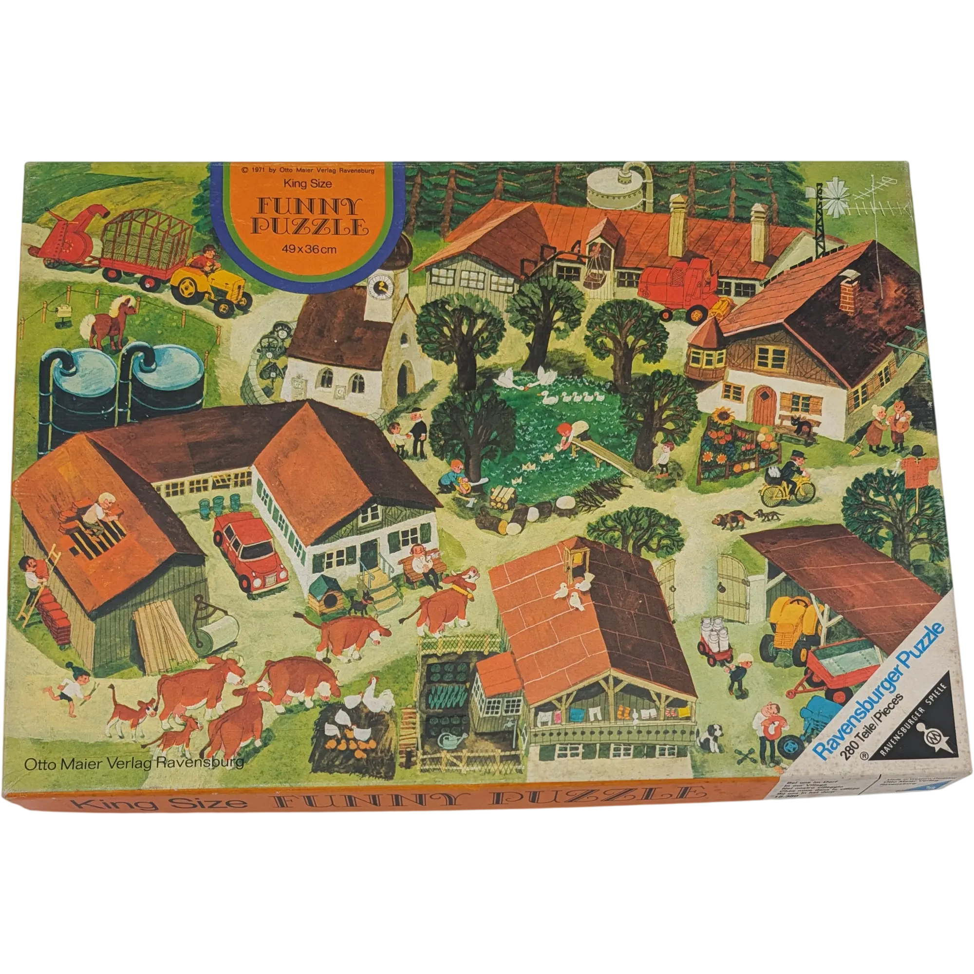 Ravensburger King Size Funny Puzzle 280 Teile 15380 Bei uns im Dorf