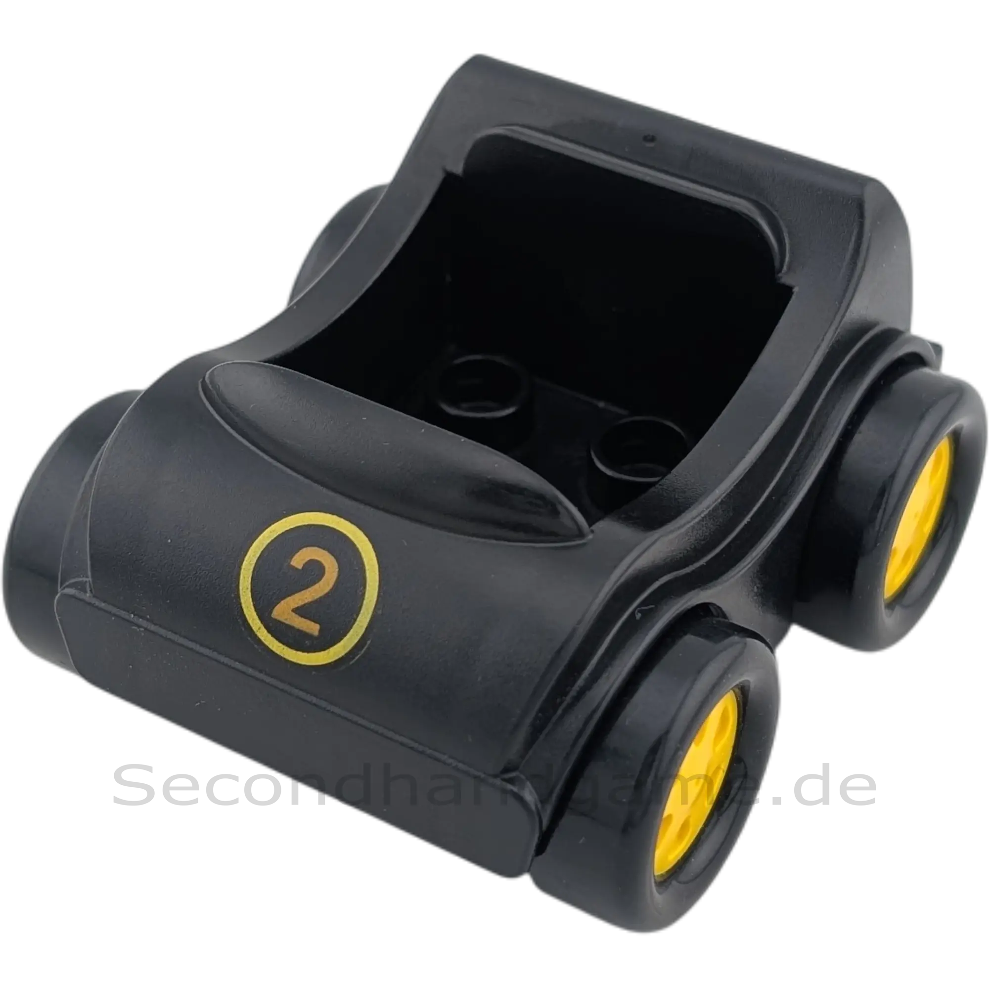 Lego Duplo Auto Schwarz mit Zahl Zwei Seifenkiste