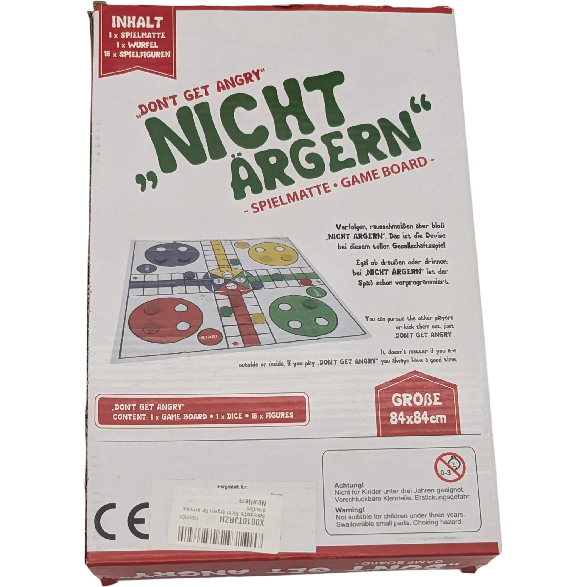 Newitem Nicht ärgern Spielmatte 84x84 cm für drinnen und draußen, Ansicht 2