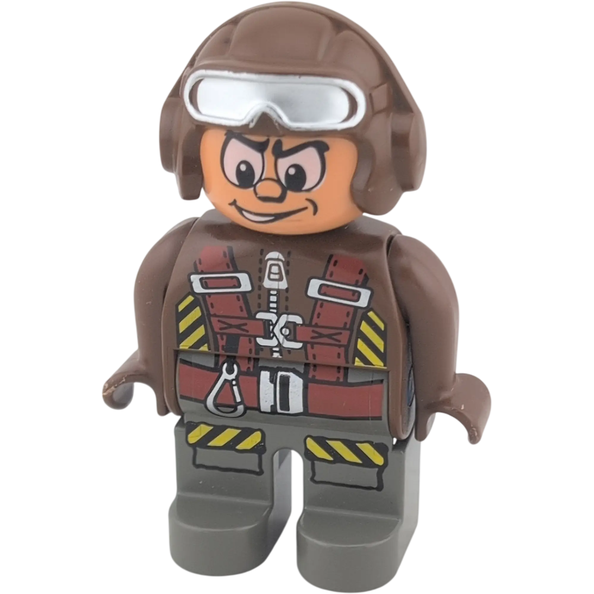 Lego Duplo 4555 Mann Pilot Fallschirmspringer Gurt Braun Grau