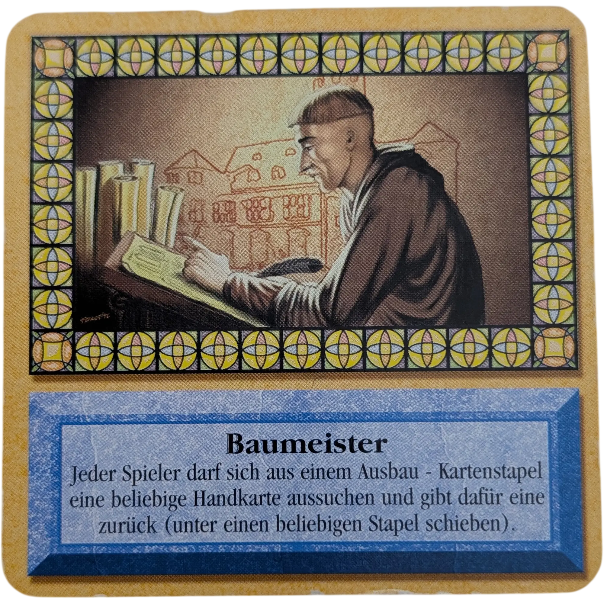 Kosmos Die Siedler von Catan das Kartenspiel Fragezeichen Karte Blau Baumeister