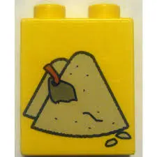 Lego Duplo 1x2 Stein Gelb mit Sandhügel