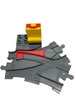 Lego Duplo Weiche Dunkelgrau Schienenwechsler mit Richtungsstein