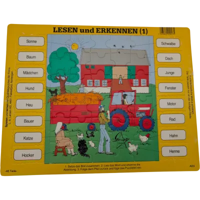 Larsen Rahmenpuzzle Lesen und Erkennen Bauernhof Puzzle 46 Teile