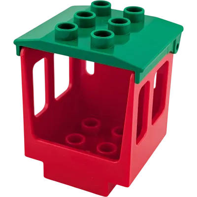 Lego Duplo 92453 Aufsatz Rot mit Klappdach Grün Kabine Führerhaus