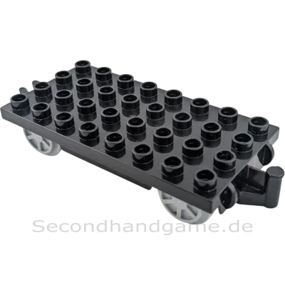 Lego Duplo Anhänger Schwarz Grau mit beweglichem Glied 4x8
