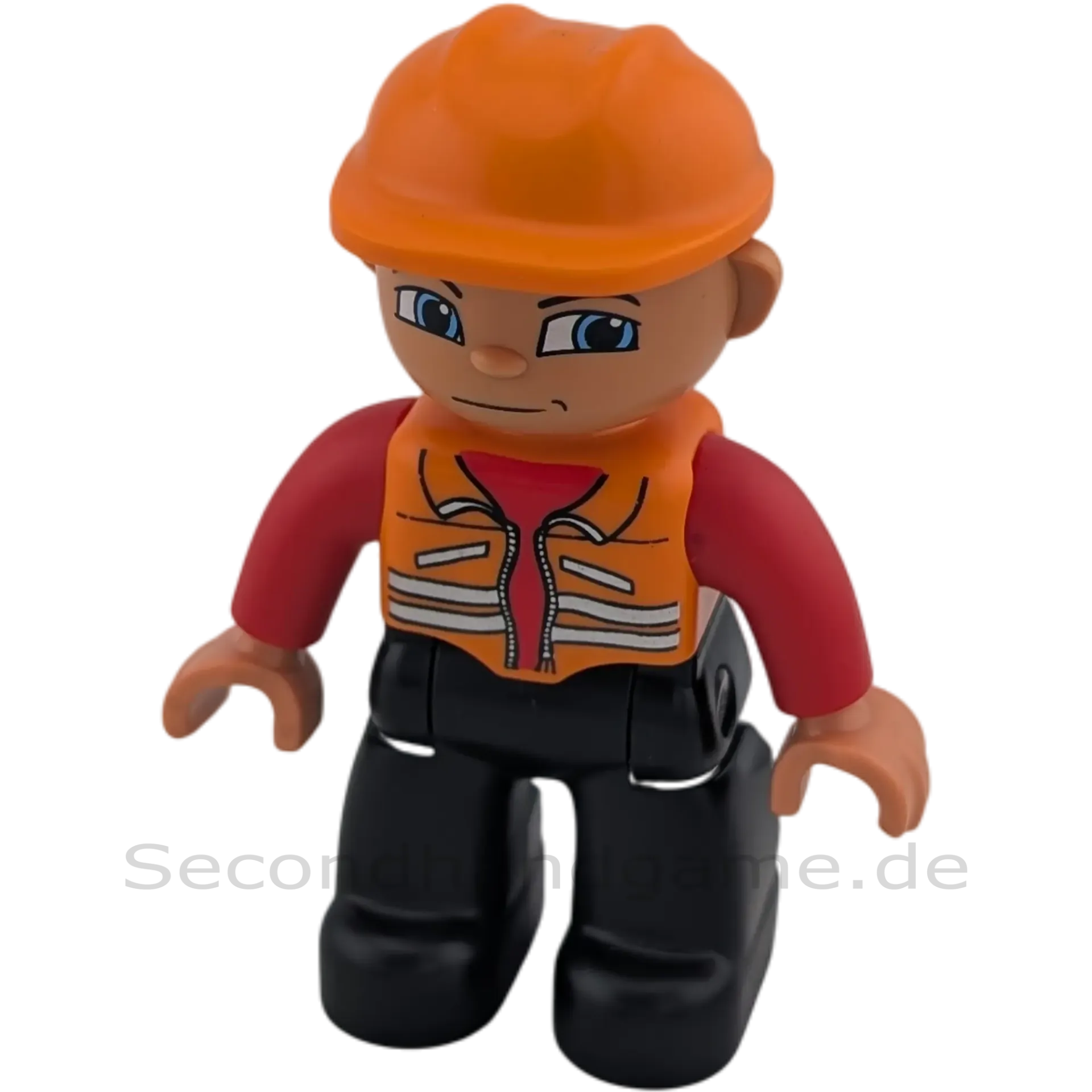 Lego Duplo Figur Bauarbeiter Helm orange 47394