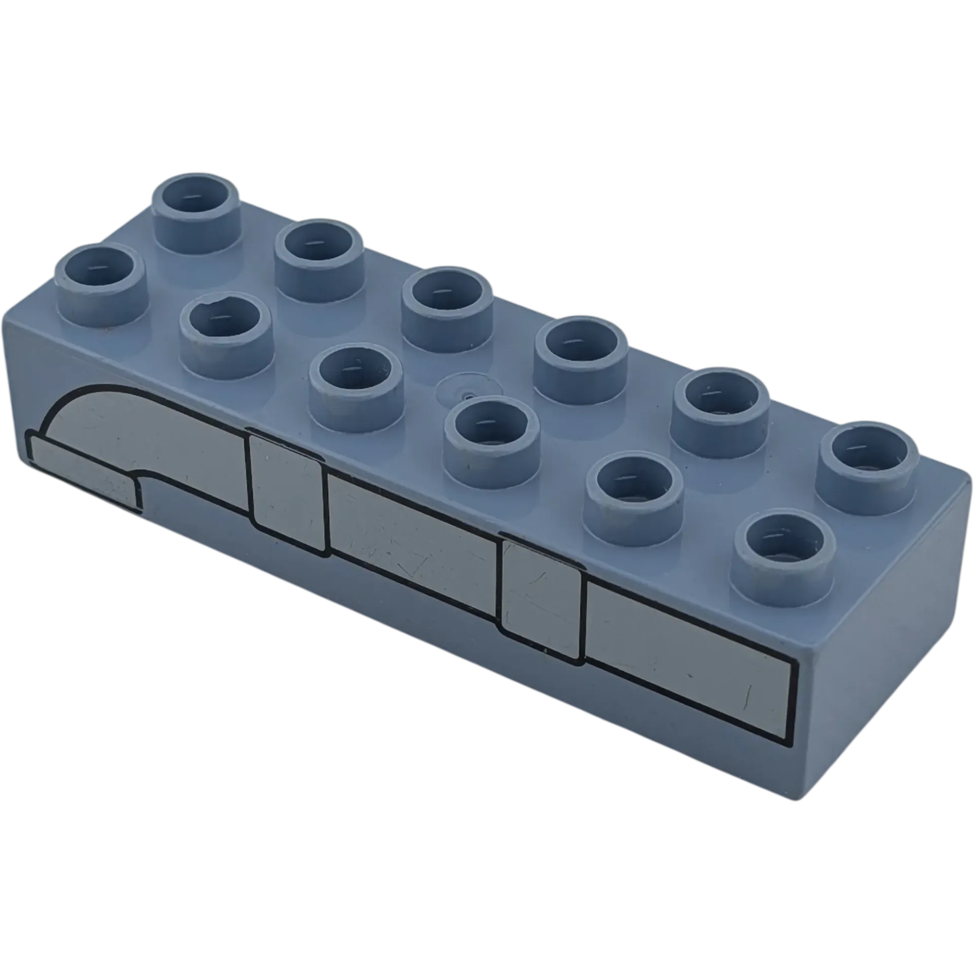 Lego Duplo 2300 Baustein 2x6 Grau mit Wasserrohr