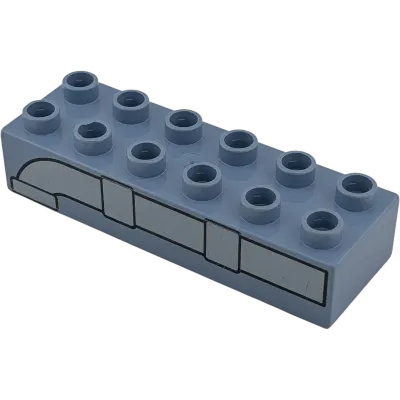 Lego Duplo 2300 Baustein 2x6 Grau mit Wasserrohr