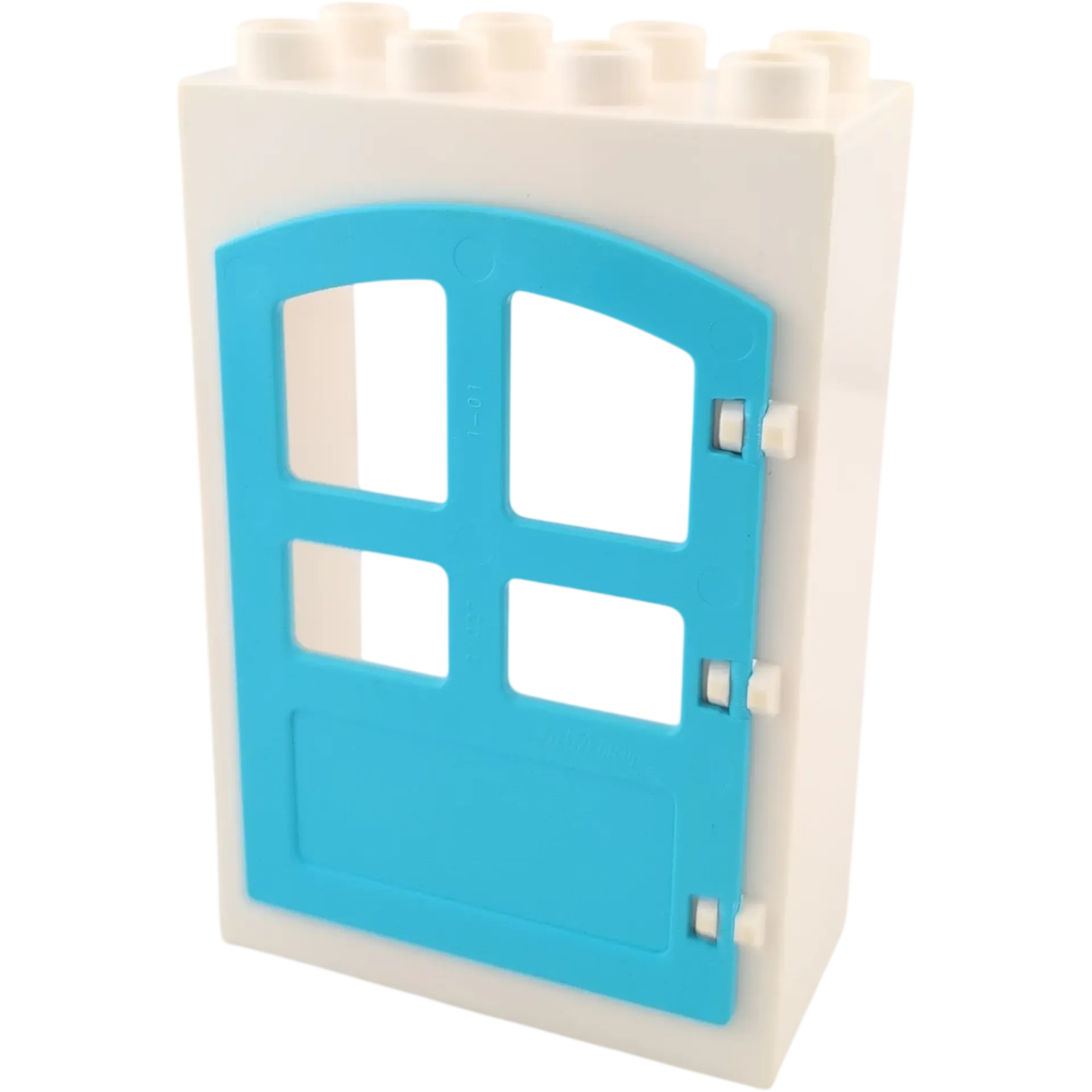 Lego Duplo 2x4 Türrahmen Weiß mit geschwungener Tür Azur
