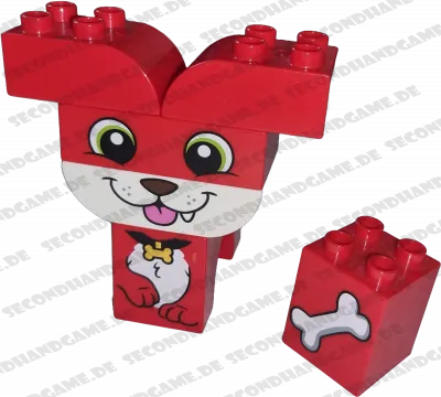 Lego DUPLO 10858 Hund Rot mit Knochen