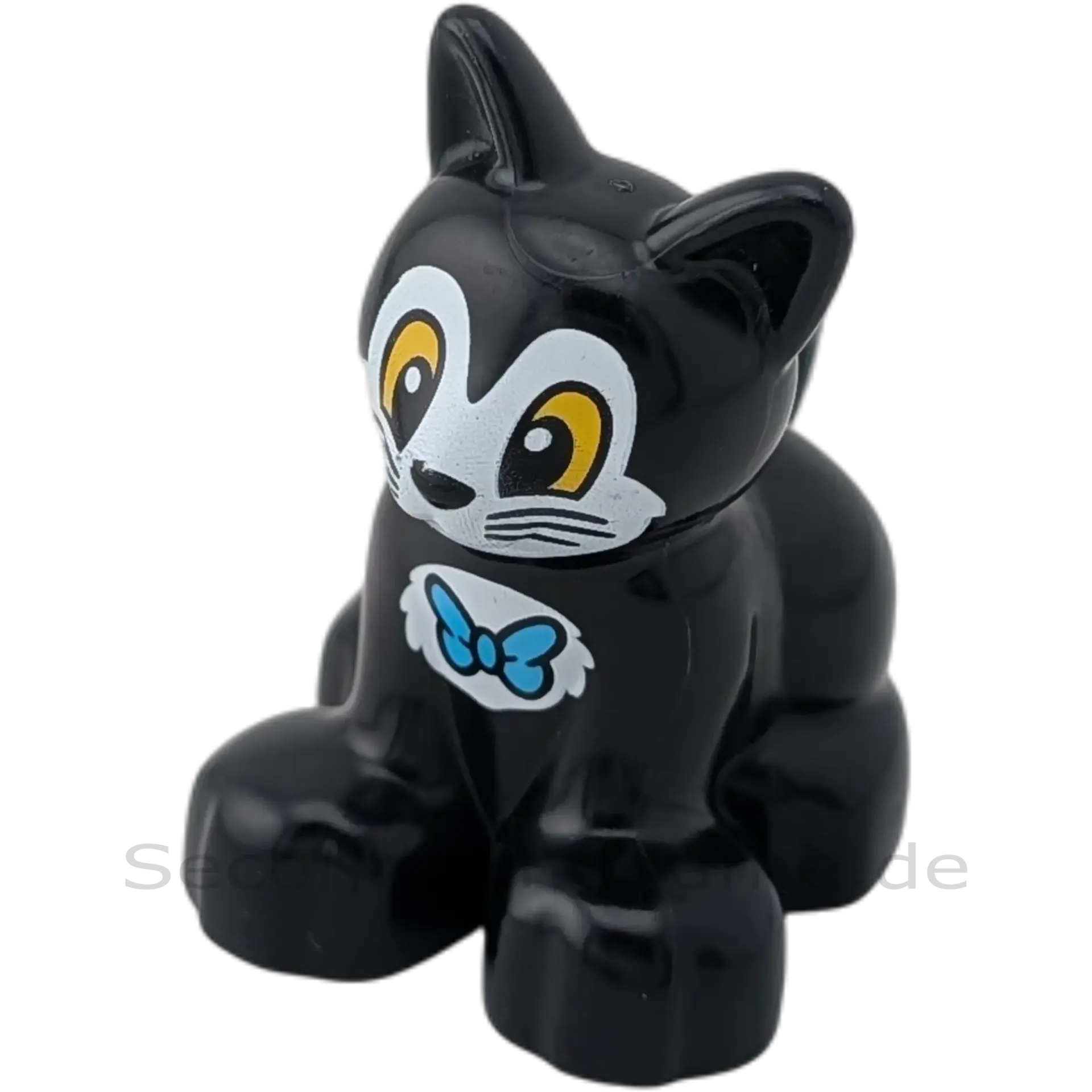 Lego Duplo Katze Schwarz mit blauer Schleife