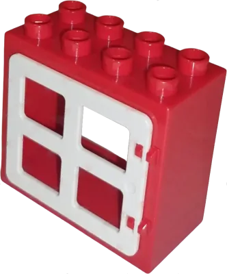 Lego Duplo 2332 Fenster 2x4 Rot Weiß