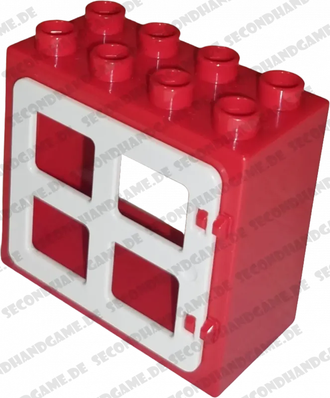Lego Duplo 2332 Fenster 2x4 Rot Weiß