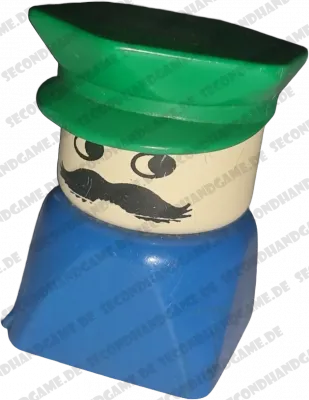 Lego Duplo Figur 2327 Mann mit Schnauzer und grüner Kappe