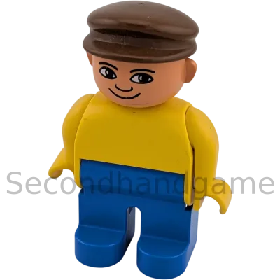 Lego Duplo Figur Mann 47394 Blaue Hose Gelbes Hemd braune Cape