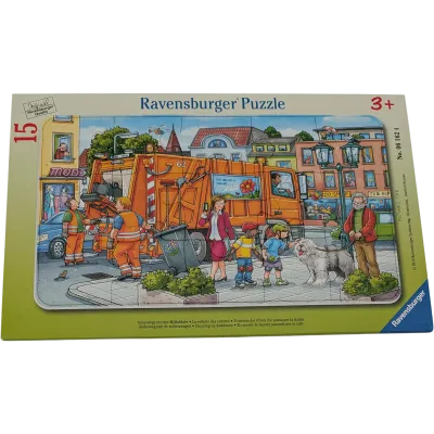 Ravensburger Rahmenpuzzle 061624 Unterwegs mit der Müllabfuhr 15 Teile