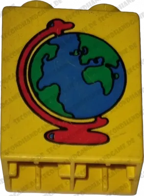 Lego Duplo 1x2 Stein Gelb Globus Weltkugel