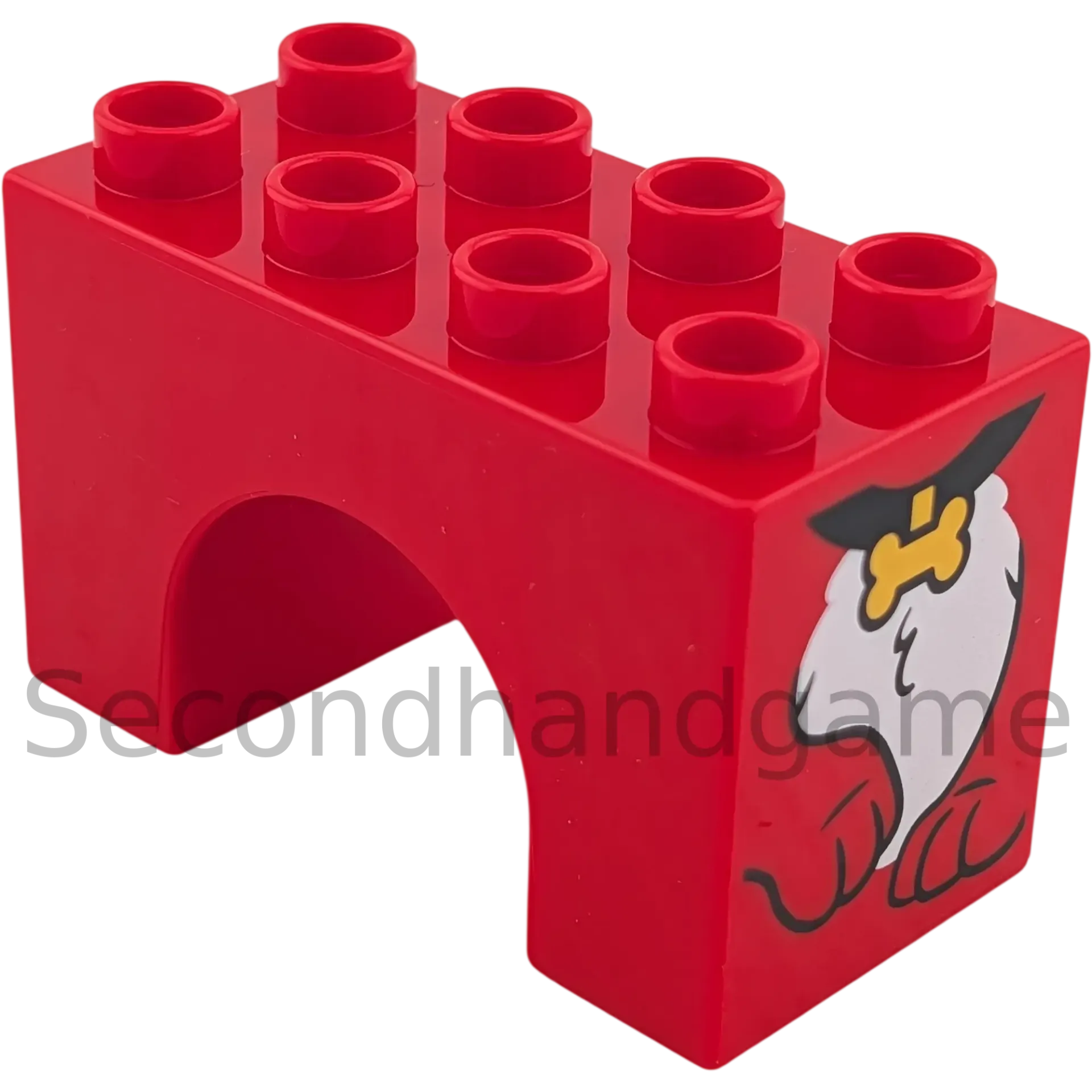 Lego Duplo 2x4x2 Brücke Brückenstein 11198 Rot mit Hund mit Halsband Knochen