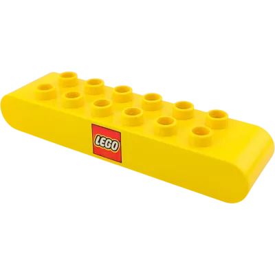 Lego Duplo 2x6 Baustein 4199 Gelb mit der Aufschrift LEGO