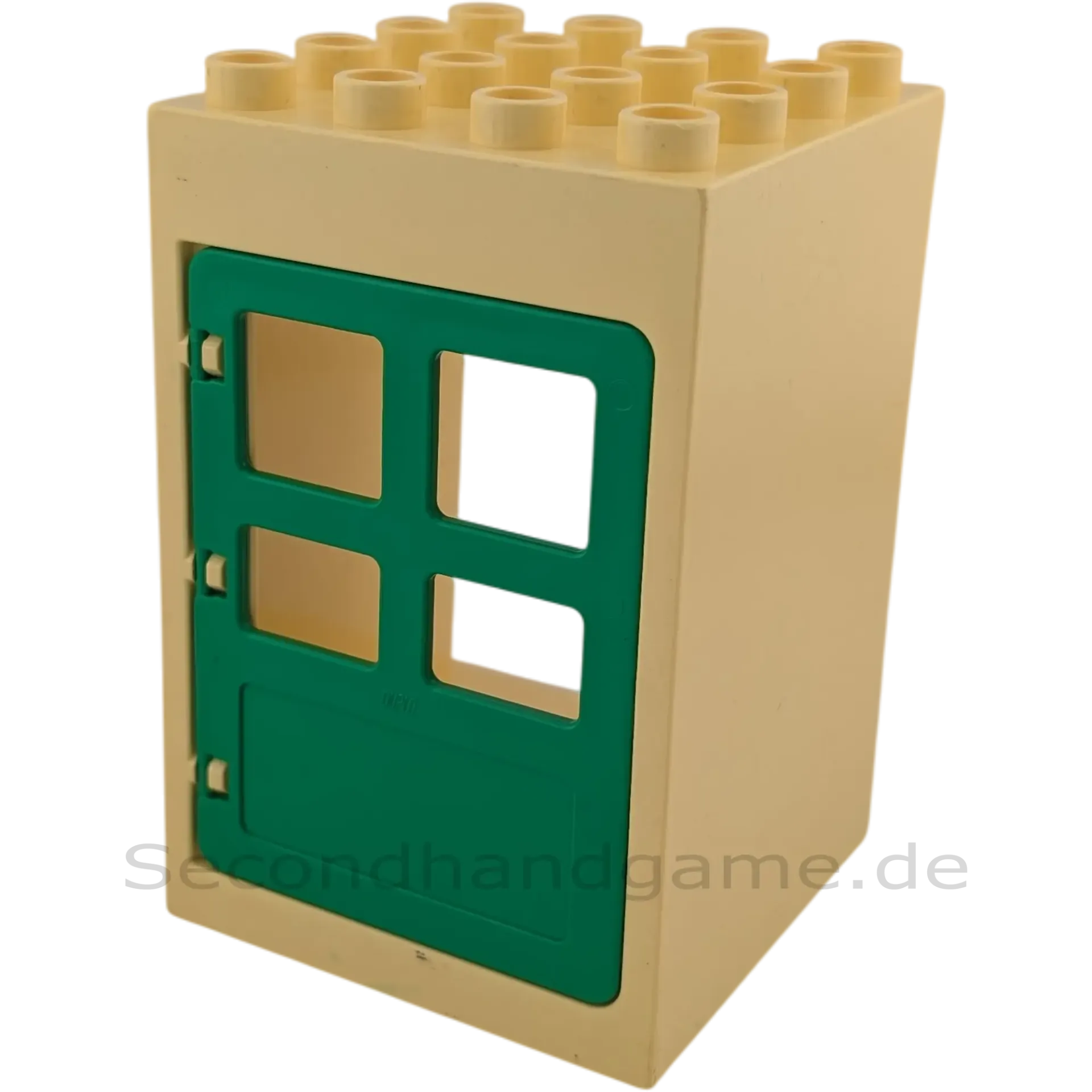 Lego Duplo 4x4 Hauswand Hellgelb mit grüner Tür 6360