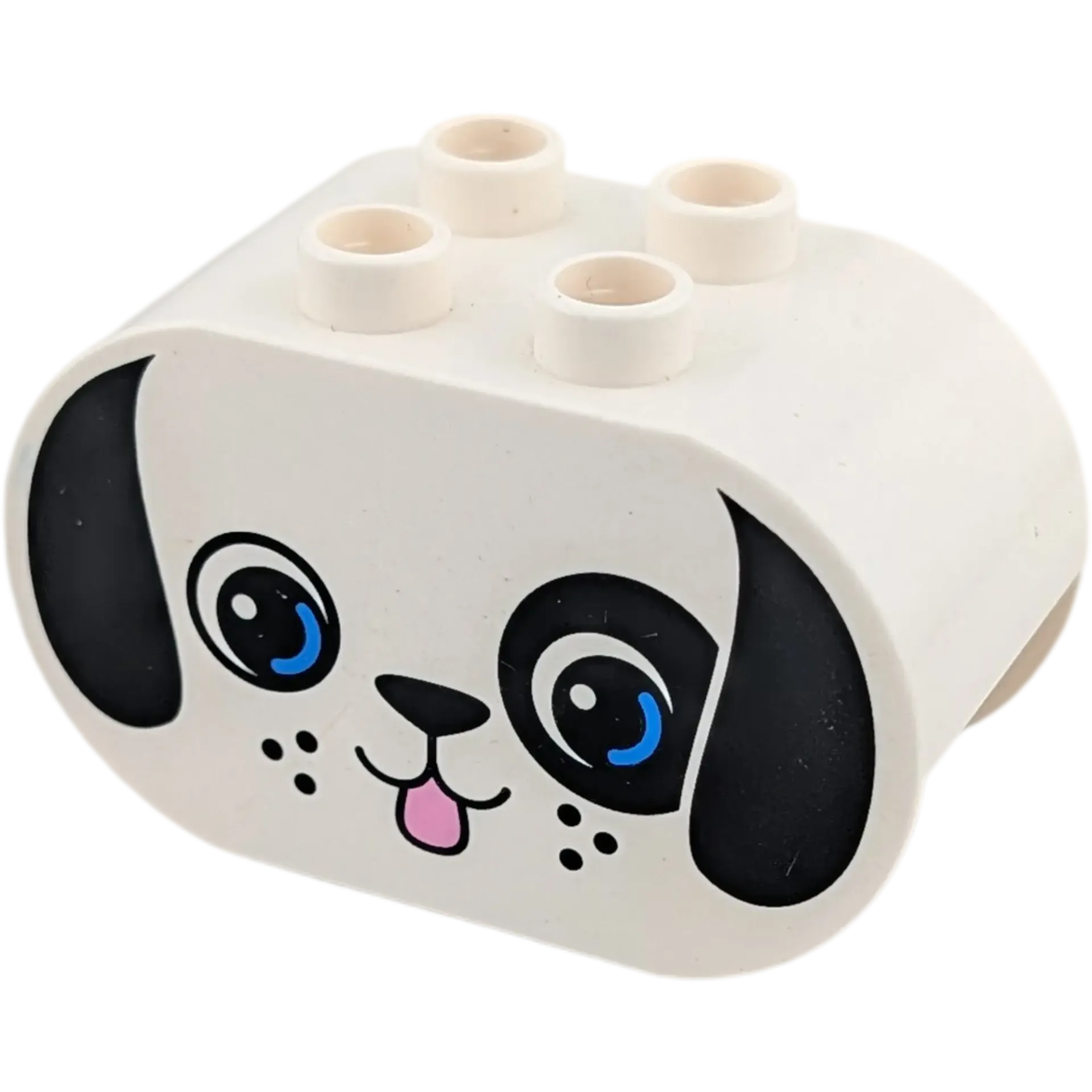 Lego Duplo Stein 2x4x2 abgerundet 6448 Weiß mit Hundegesicht Zunge
