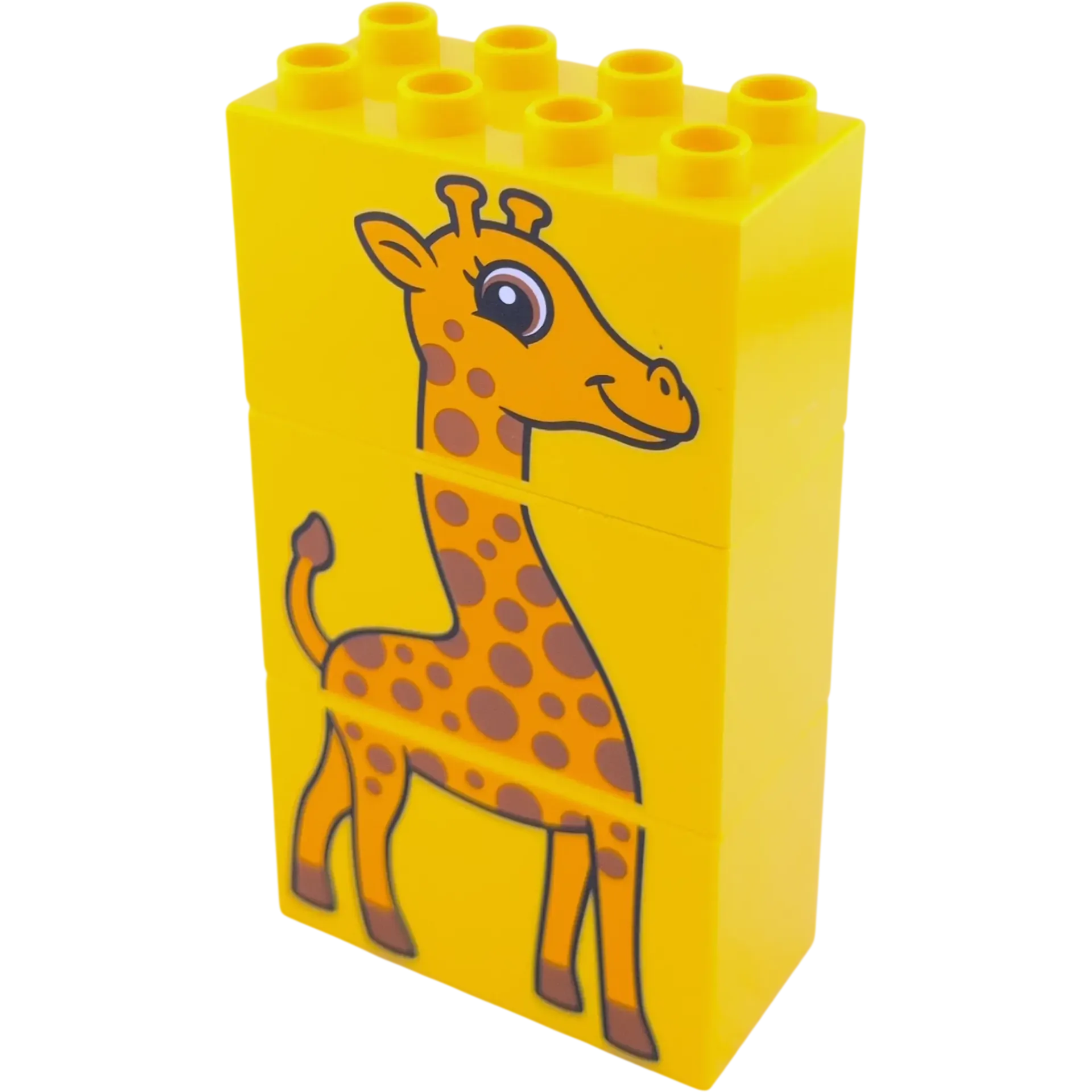 Lego Duplo 2x4x2 Doppelstein 31111 Gelb Bedruckt mit Giraffe 3 Teilig