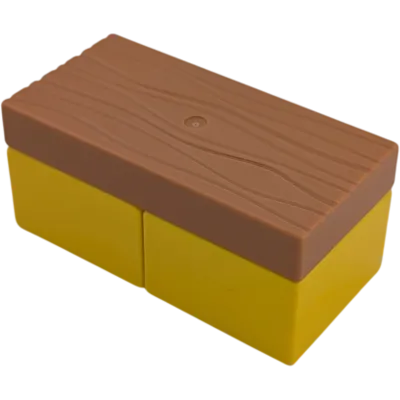 Lego Duplo Sofa Couch Wohnlandschaft Holzbrettlook Dunkel Gelb Bank