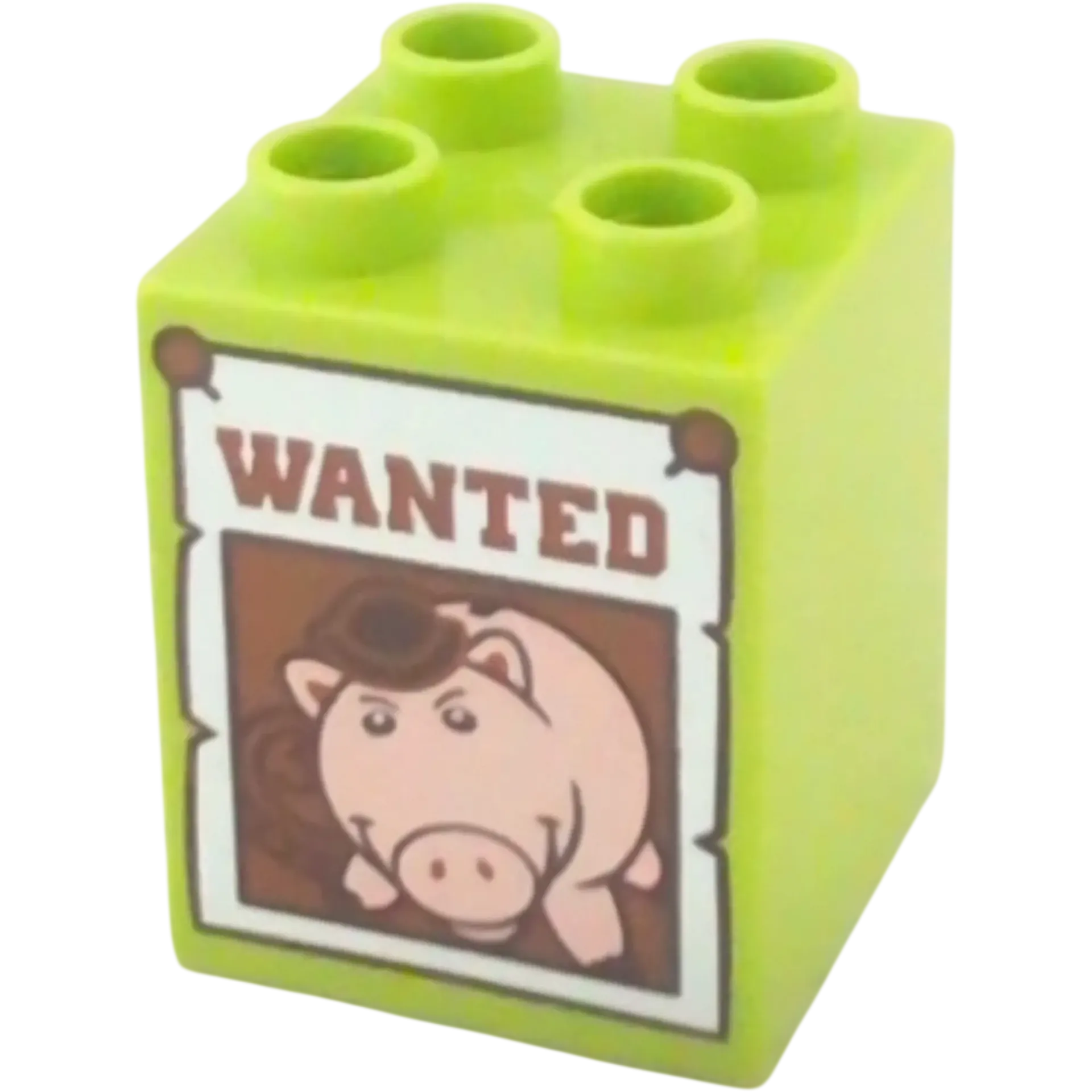 Lego Duplo 2x2x2 Stein Lime Mit Plakat Schwein Wanted