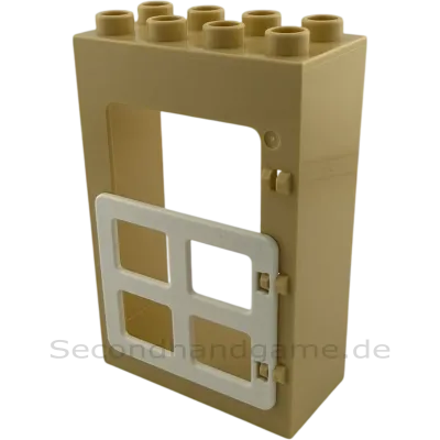 Lego Duplo 2x4 Hauswand mit Tür Beige Weiß Hoftür