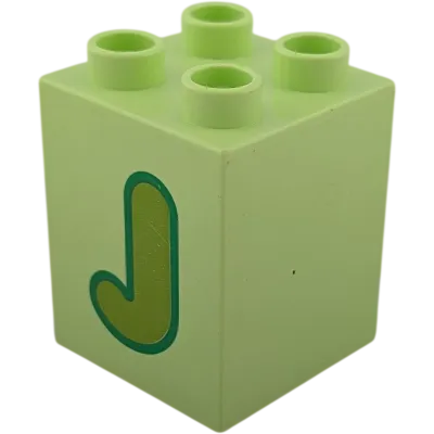 Lego Duplo 2x2x2 Stein Hellgrün Buchstabe J Grün