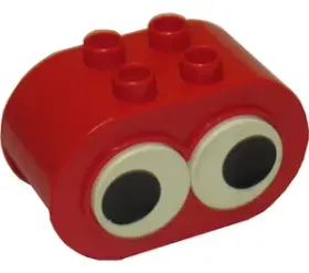 Lego Duplo Stein 2x4x2 abgerundet bewegliche 3D Augen Rot B-Ware 6448