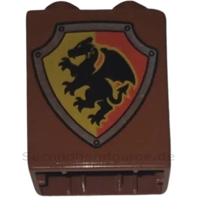 Lego Duplo 1x2 Stein Braun Ritter Wappen Drache