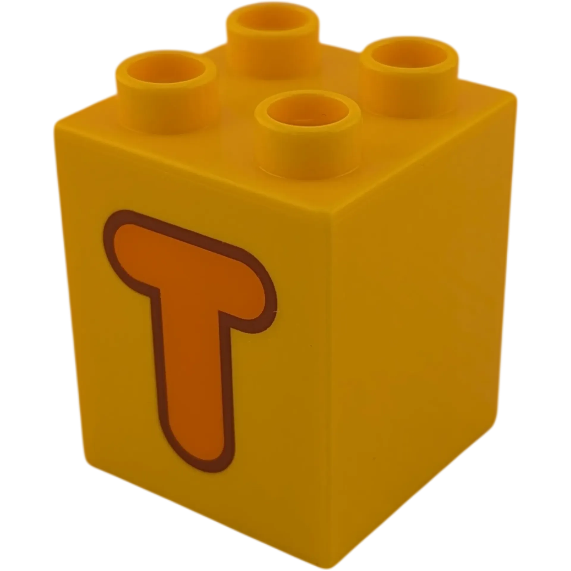 Lego Duplo 2x2x2 Stein Gelborange Buchstabe T Orange