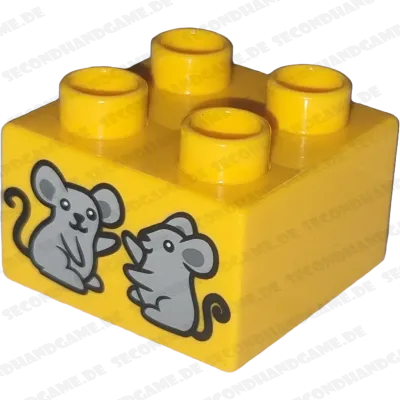 Lego Duplo 2x2 Stein Gelborange Mäuse 3437
