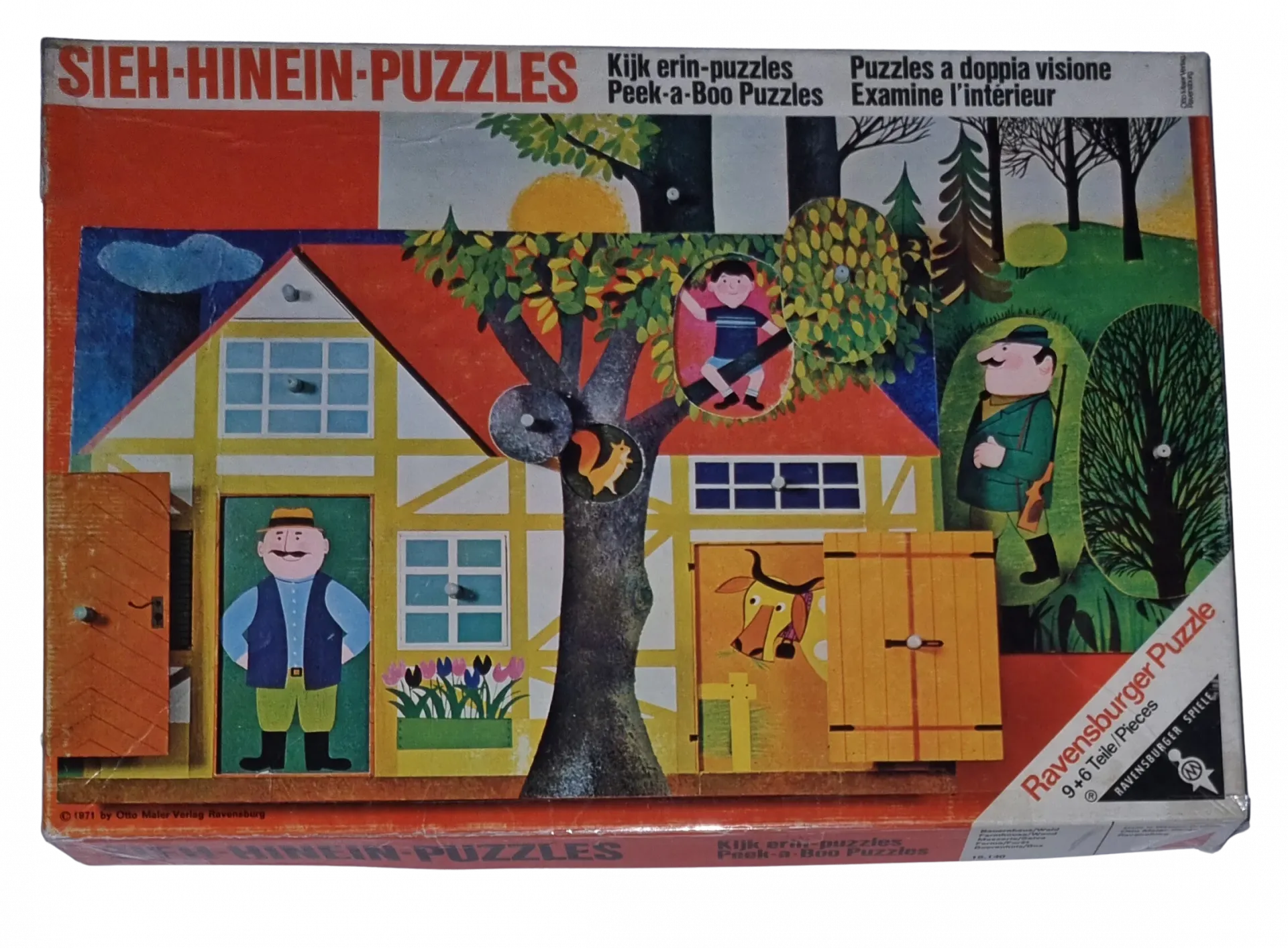 Ravensburger Sieh-hinein-Puzzles 9+6 Teile 15140 Bauernhaus/Wald