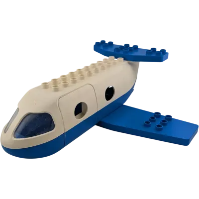 Lego Duplo 2150 Flugzeug Jumbo Jet Blau Weiß