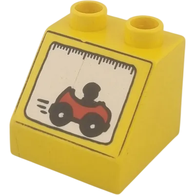 Lego Duplo 6474 Schrägstein 2x2x1 Gelb mit Bobbycar Auto Rot
