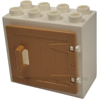 Lego Duplo 2332 Weiß Hellbraun Holztor Schrank 2x4 