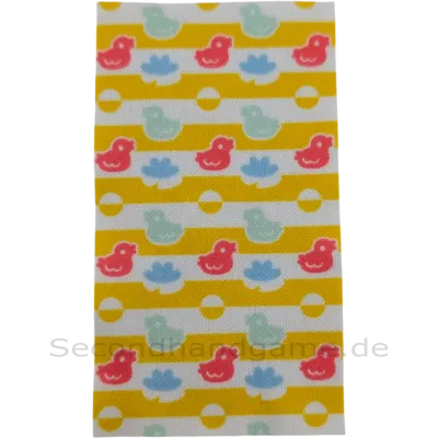 Lego Duplo Stoff Teppich Deko Haus Größe ca. 9x5cm  Gelb Weiß gestreift mit Enten